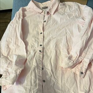 J Jill  XLLight Pink Button-Up Shirt light corduroy